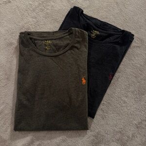 2 Polo Ralph Lauren Short Sleeve Tees in Heather Brown and Black with Pony Logo